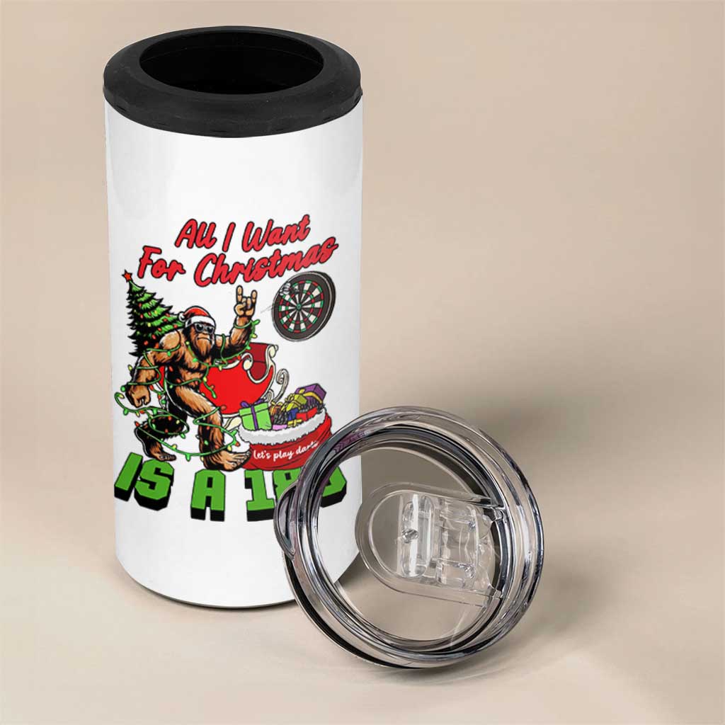 All I Want For Christmas Is A 180 4 in 1 Can Cooler Tumbler Bigfoot Lover Dartist Gift - Wonder Print Shop