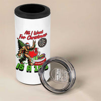 All I Want For Christmas Is A 180 4 in 1 Can Cooler Tumbler Bigfoot Lover Dartist Gift - Wonder Print Shop