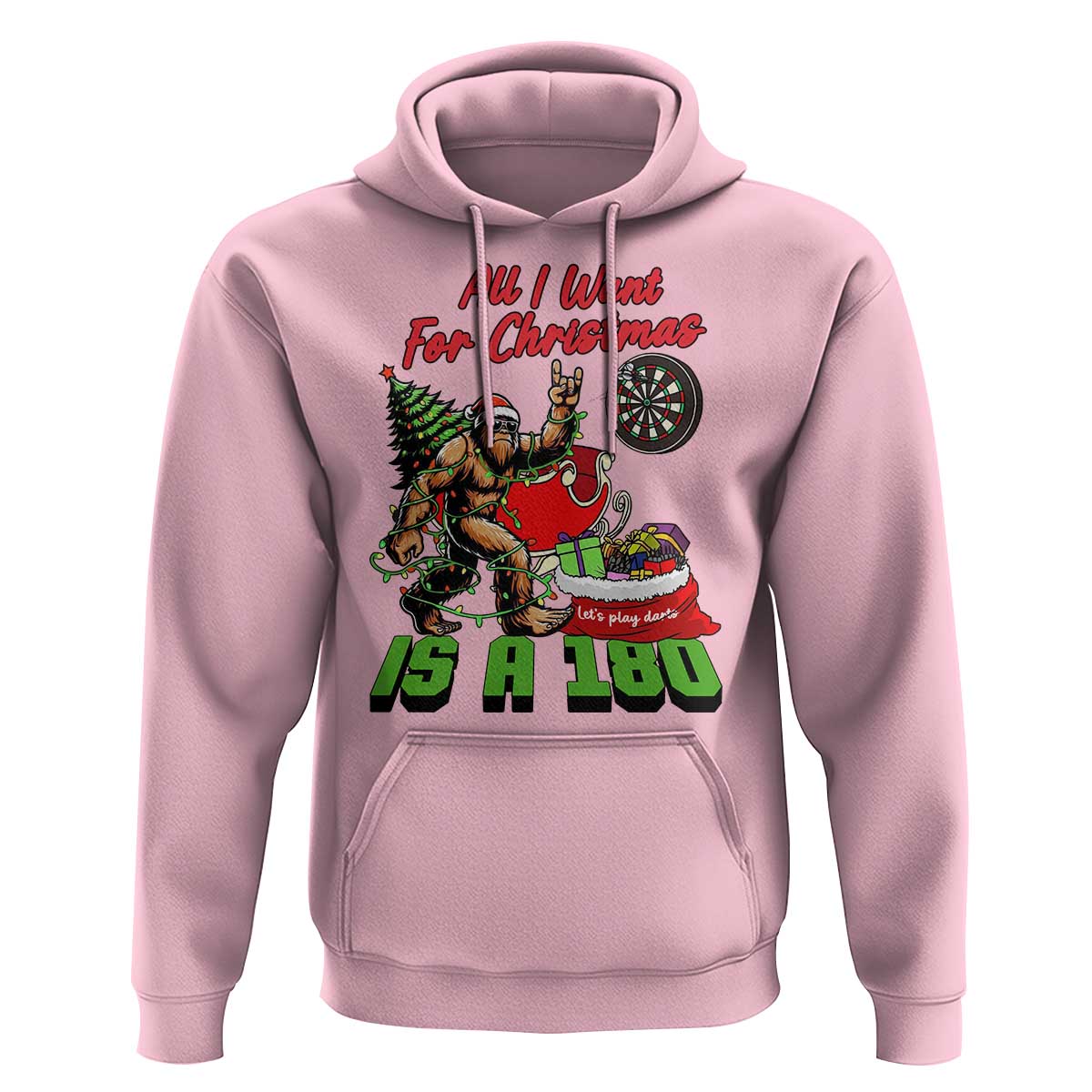 All I Want For Christmas Is A 180 Hoodie Bigfoot Lover Dartist Gift - Wonder Print Shop
