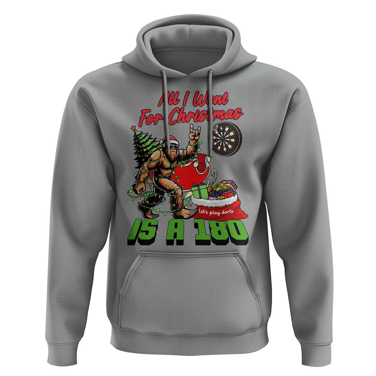 All I Want For Christmas Is A 180 Hoodie Bigfoot Lover Dartist Gift - Wonder Print Shop