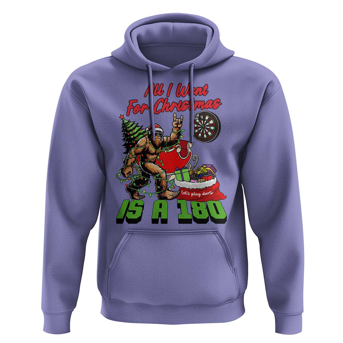 All I Want For Christmas Is A 180 Hoodie Bigfoot Lover Dartist Gift - Wonder Print Shop