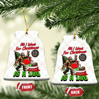 All I Want For Christmas Is A 180 Ceramic Ornament Bigfoot Lover Dartist Gift - Wonder Print Shop