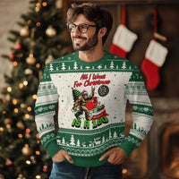 All I Want For Xmas Is A 180 Ugly Christmas Sweater Bigfoot Lover Dartist Gift - Wonder Print Shop
