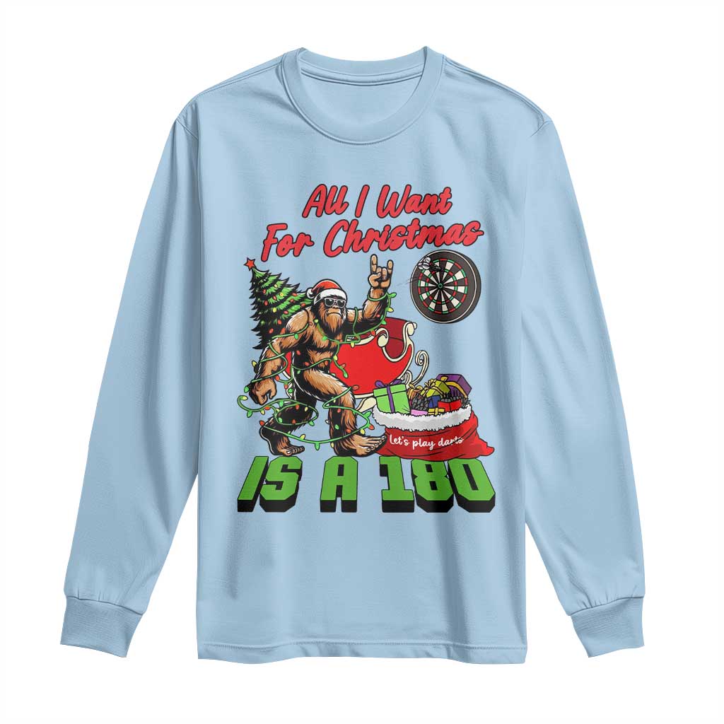 All I Want For Christmas Is A 180 Long Sleeve Shirt Bigfoot Lover Dartist Gift - Wonder Print Shop