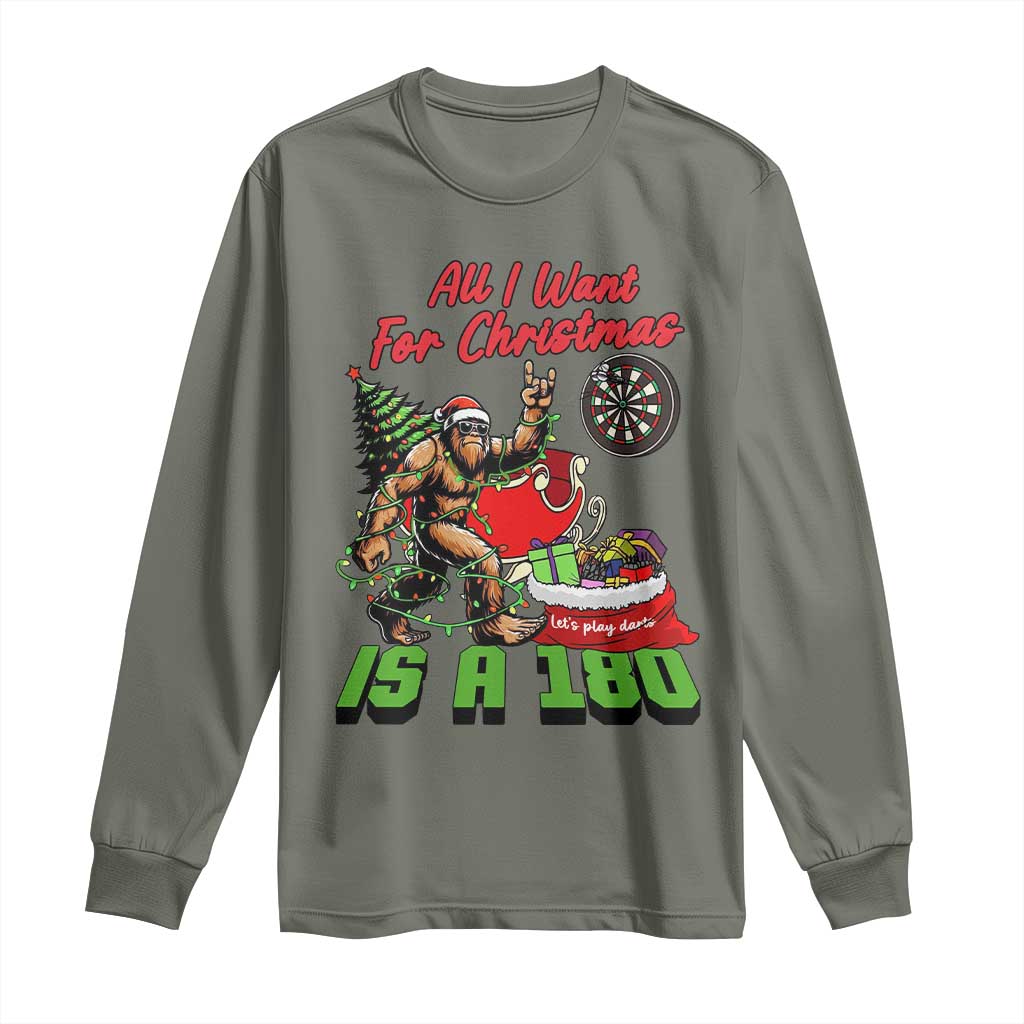 All I Want For Christmas Is A 180 Long Sleeve Shirt Bigfoot Lover Dartist Gift - Wonder Print Shop