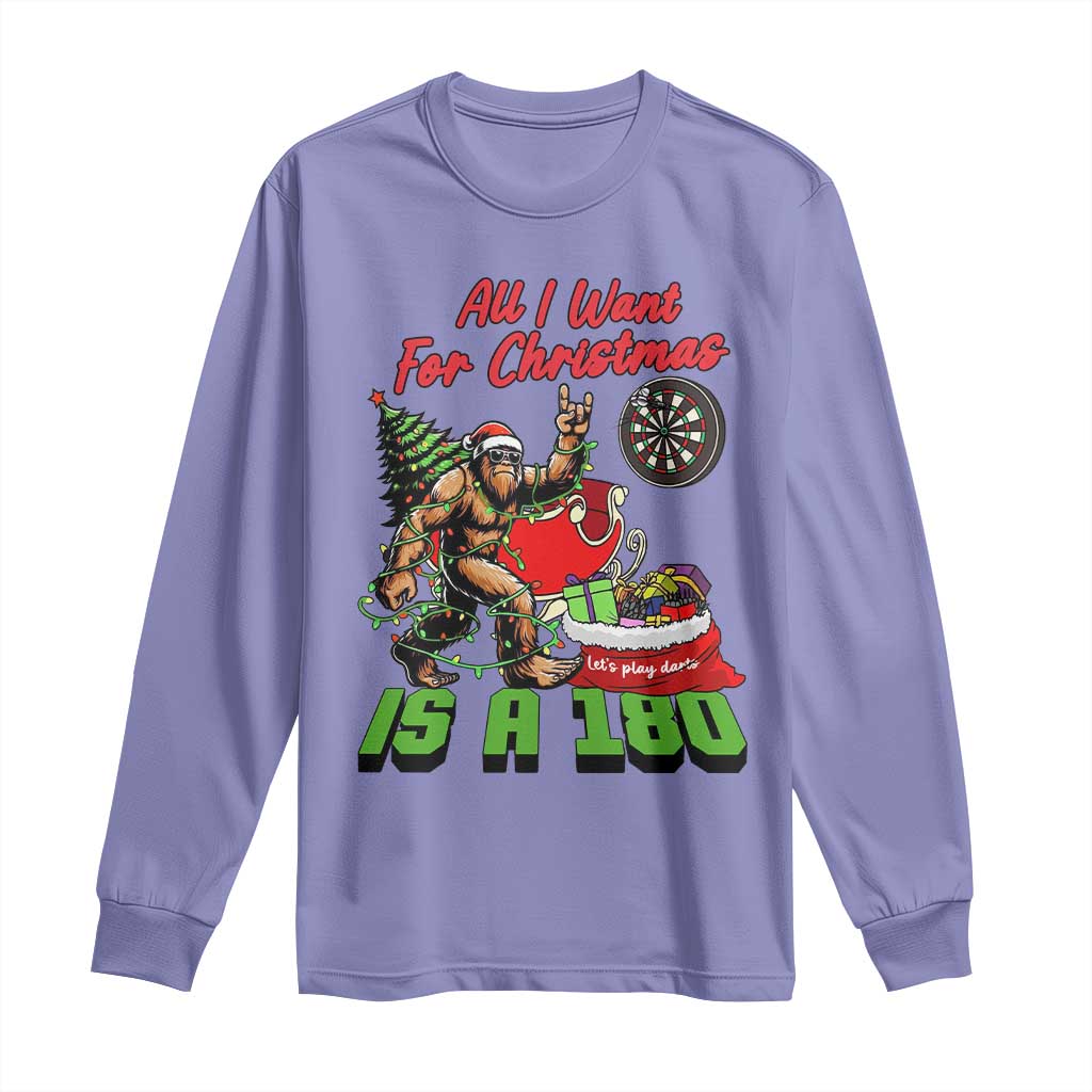 All I Want For Christmas Is A 180 Long Sleeve Shirt Bigfoot Lover Dartist Gift - Wonder Print Shop