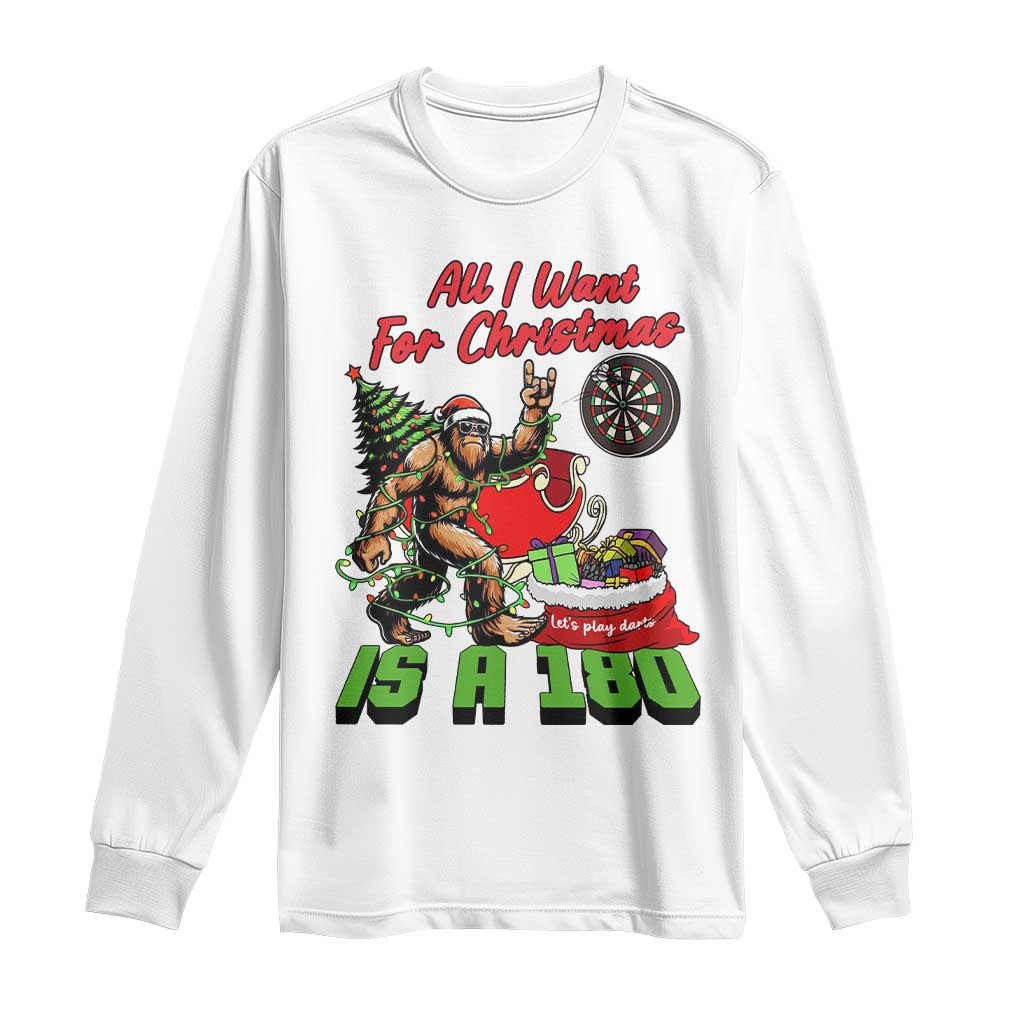 All I Want For Christmas Is A 180 Long Sleeve Shirt Bigfoot Lover Dartist Gift - Wonder Print Shop