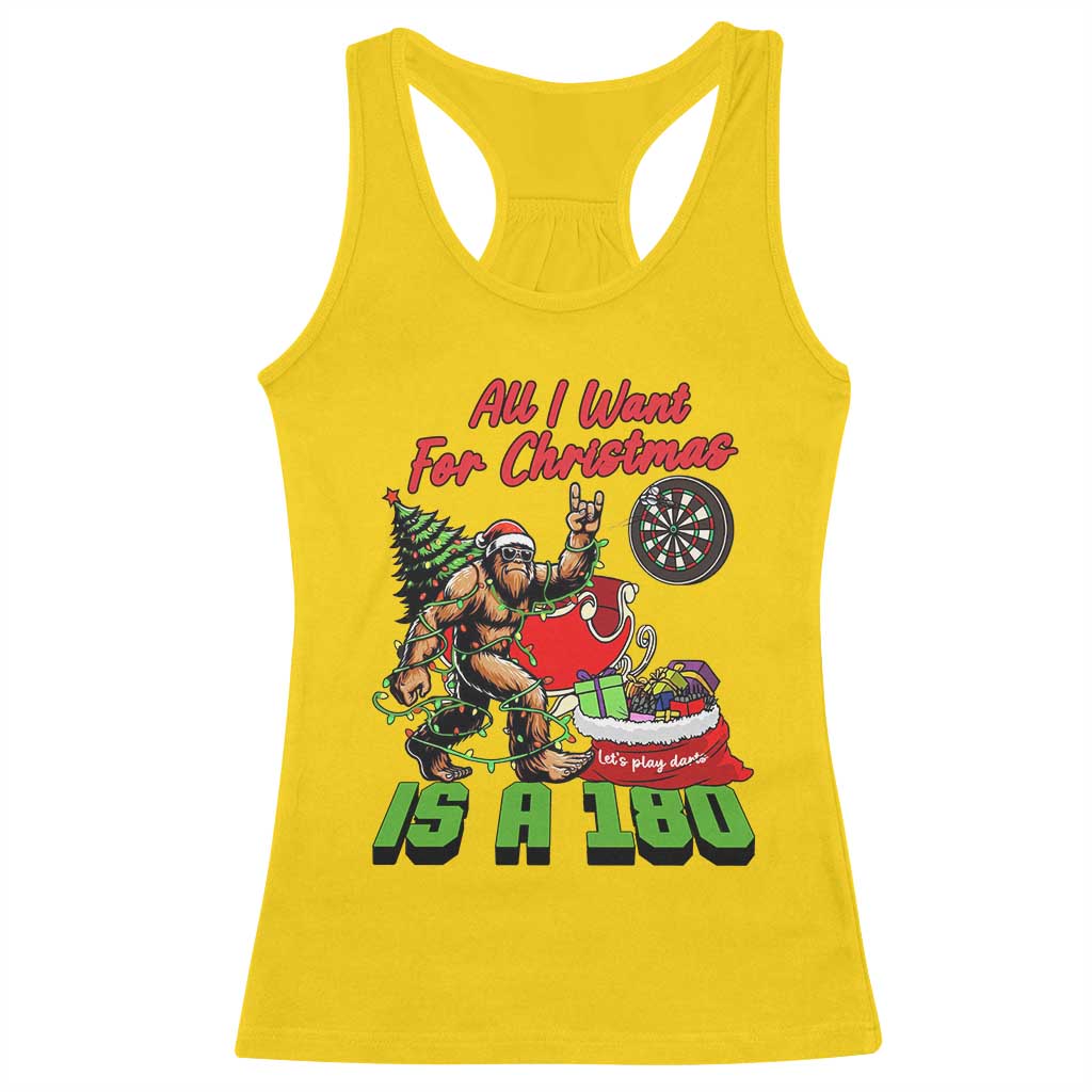 All I Want For Christmas Is A 180 Racerback Tank Top Bigfoot Lover Dartist Gift - Wonder Print Shop