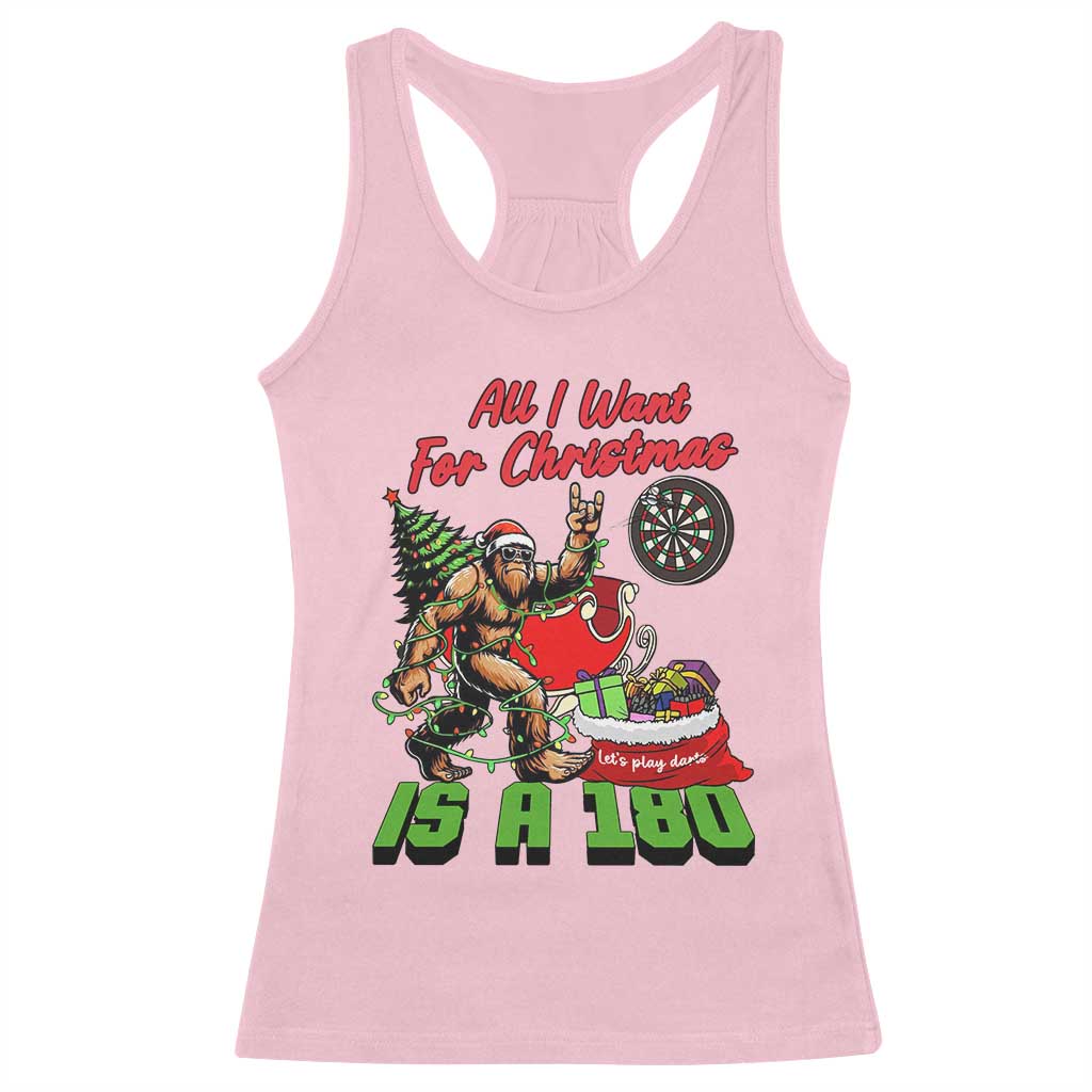 All I Want For Christmas Is A 180 Racerback Tank Top Bigfoot Lover Dartist Gift - Wonder Print Shop