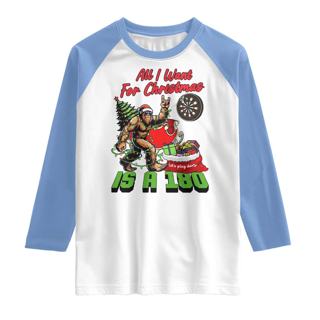 All I Want For Christmas Is A 180 Raglan Shirt Bigfoot Lover Dartist Gift - Wonder Print Shop