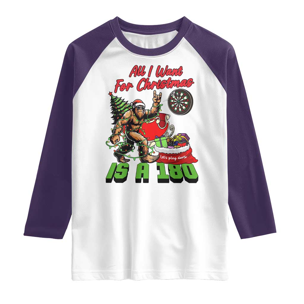 All I Want For Christmas Is A 180 Raglan Shirt Bigfoot Lover Dartist Gift - Wonder Print Shop