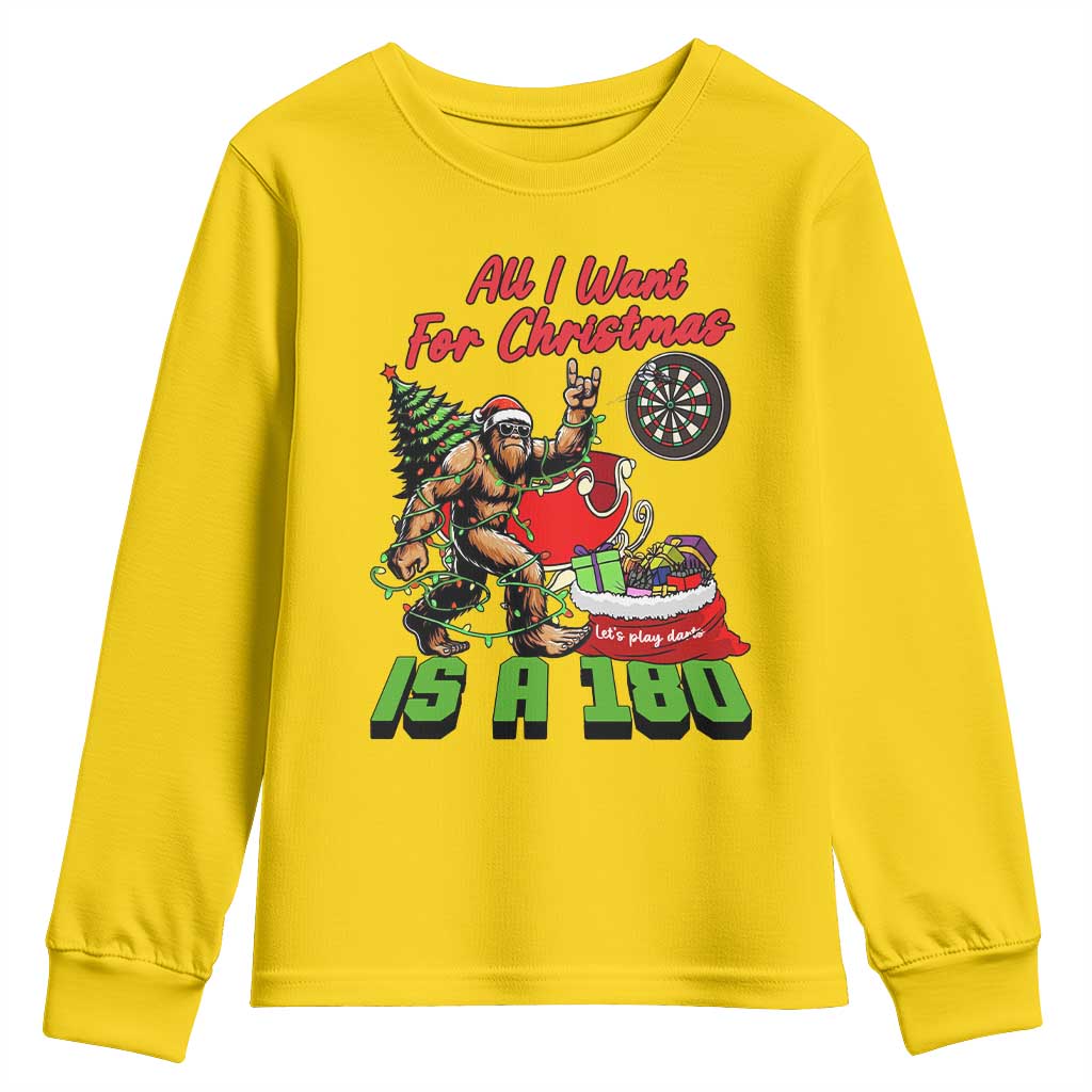 All I Want For Christmas Is A 180 Youth Sweatshirt Bigfoot Lover Dartist Gift - Wonder Print Shop