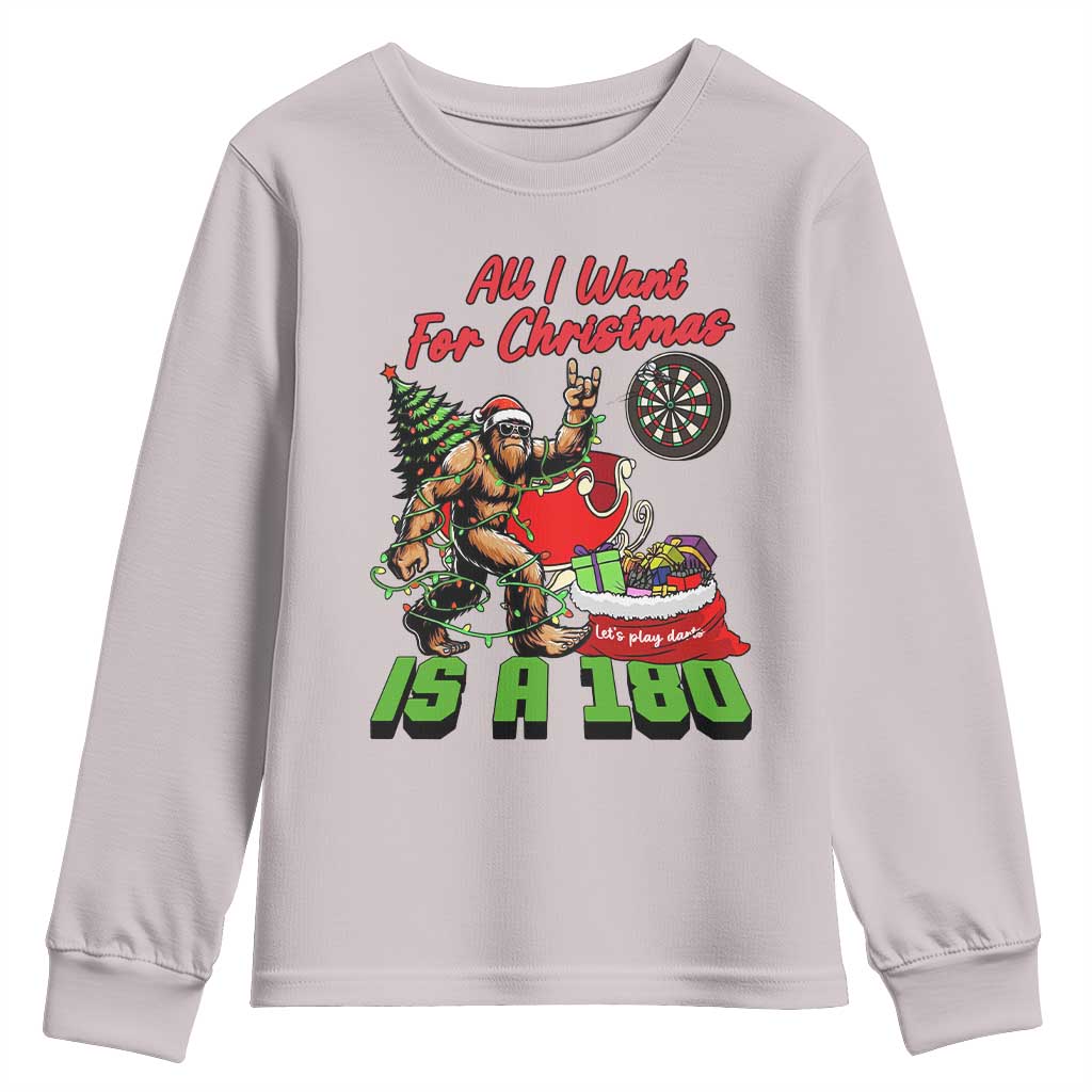 All I Want For Christmas Is A 180 Youth Sweatshirt Bigfoot Lover Dartist Gift - Wonder Print Shop