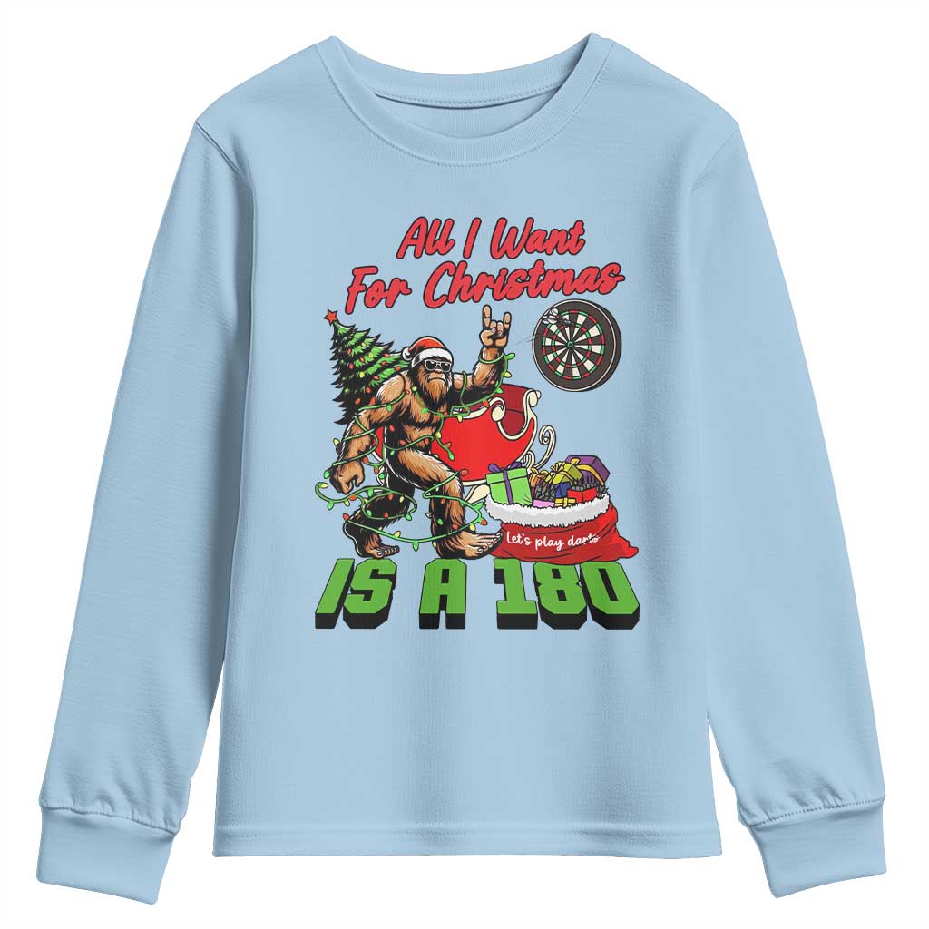 All I Want For Christmas Is A 180 Youth Sweatshirt Bigfoot Lover Dartist Gift - Wonder Print Shop