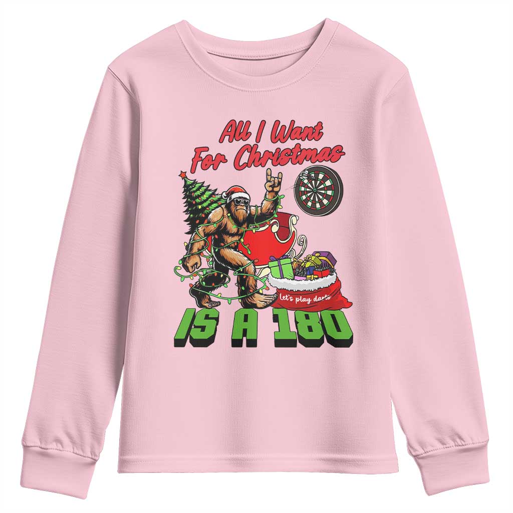 All I Want For Christmas Is A 180 Youth Sweatshirt Bigfoot Lover Dartist Gift - Wonder Print Shop
