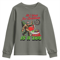 All I Want For Christmas Is A 180 Youth Sweatshirt Bigfoot Lover Dartist Gift - Wonder Print Shop