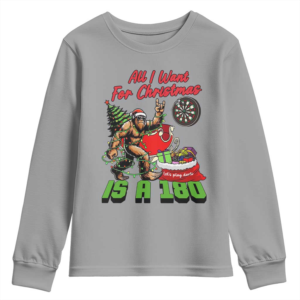 All I Want For Christmas Is A 180 Youth Sweatshirt Bigfoot Lover Dartist Gift - Wonder Print Shop