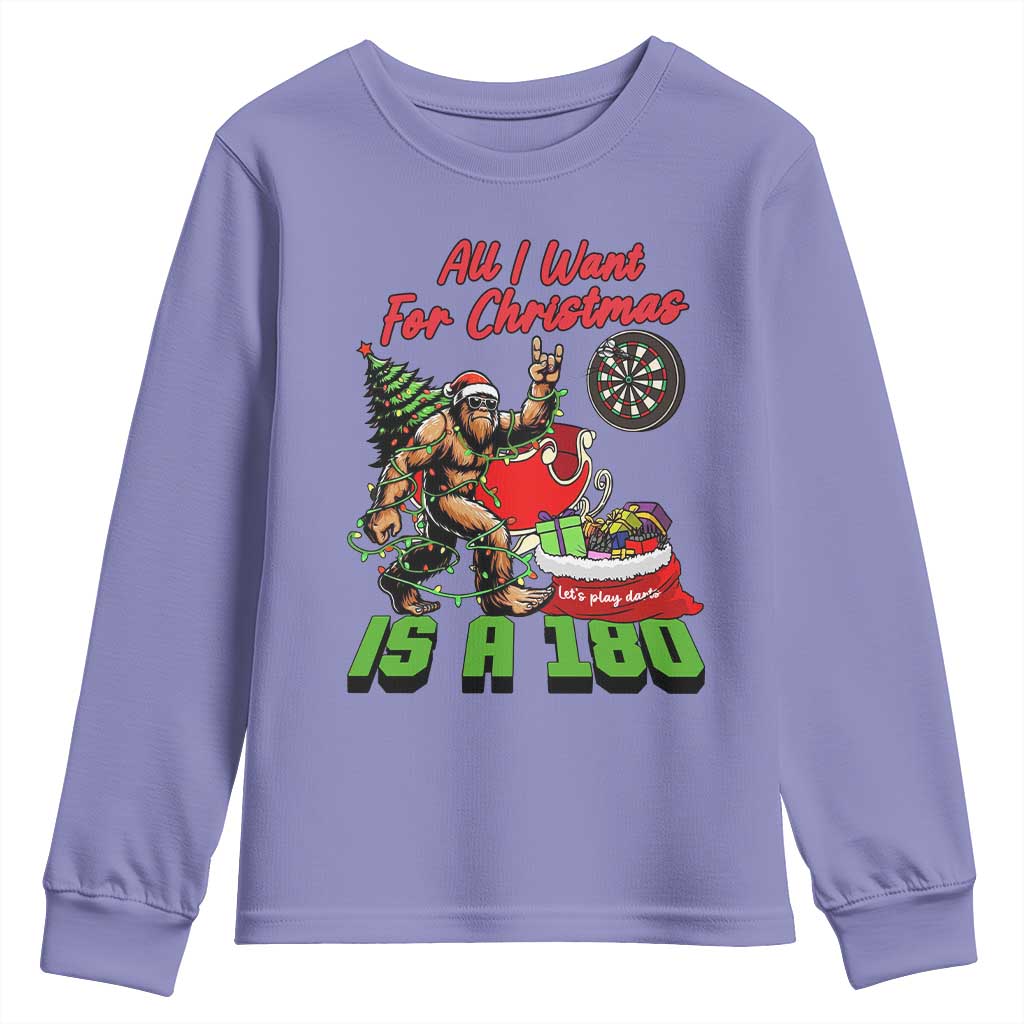 All I Want For Christmas Is A 180 Youth Sweatshirt Bigfoot Lover Dartist Gift - Wonder Print Shop