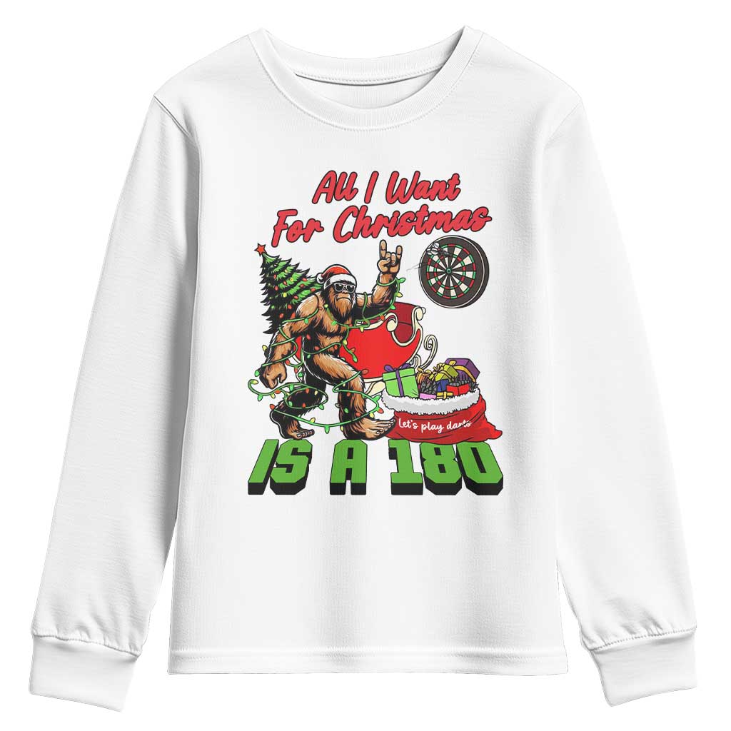 All I Want For Christmas Is A 180 Youth Sweatshirt Bigfoot Lover Dartist Gift - Wonder Print Shop