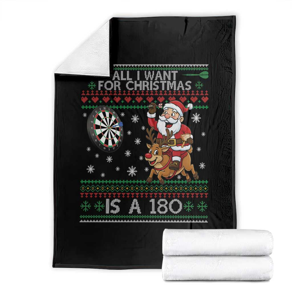 All I Want For Christmas Is A 180 Throw Blanket Santa Dart Player Xmas Gift - Wonder Print Shop