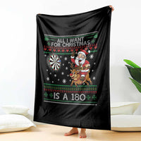 All I Want For Christmas Is A 180 Throw Blanket Santa Dart Player Xmas Gift - Wonder Print Shop