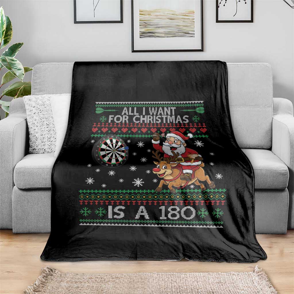 All I Want For Christmas Is A 180 Throw Blanket Santa Dart Player Xmas Gift - Wonder Print Shop