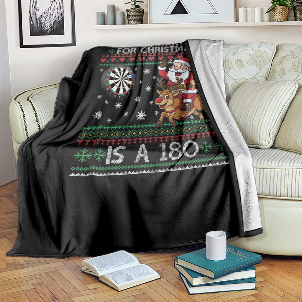 All I Want For Christmas Is A 180 Throw Blanket Santa Dart Player Xmas Gift - Wonder Print Shop