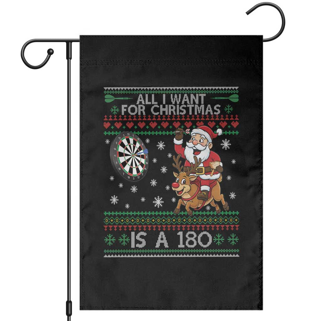 All I Want For Christmas Is A 180 Garden Flag Santa Dart Player Xmas Gift - Wonder Print Shop
