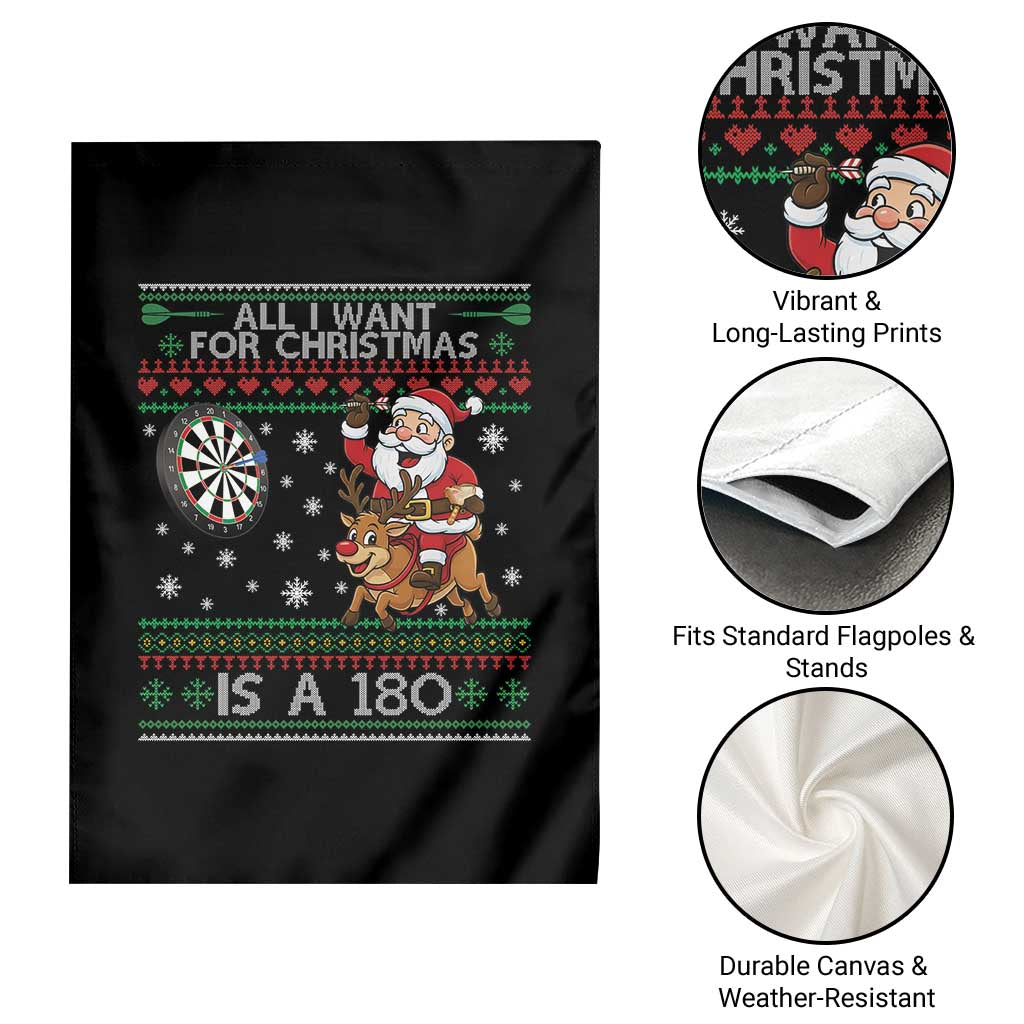 All I Want For Christmas Is A 180 Garden Flag Santa Dart Player Xmas Gift - Wonder Print Shop