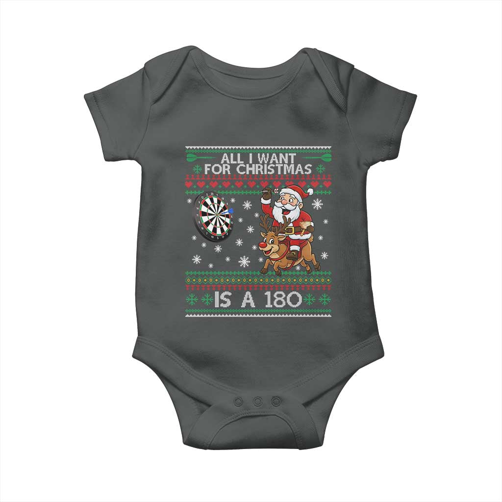 All I Want For Christmas Is A 180 Baby Onesie Santa Dart Player Xmas Gift - Wonder Print Shop