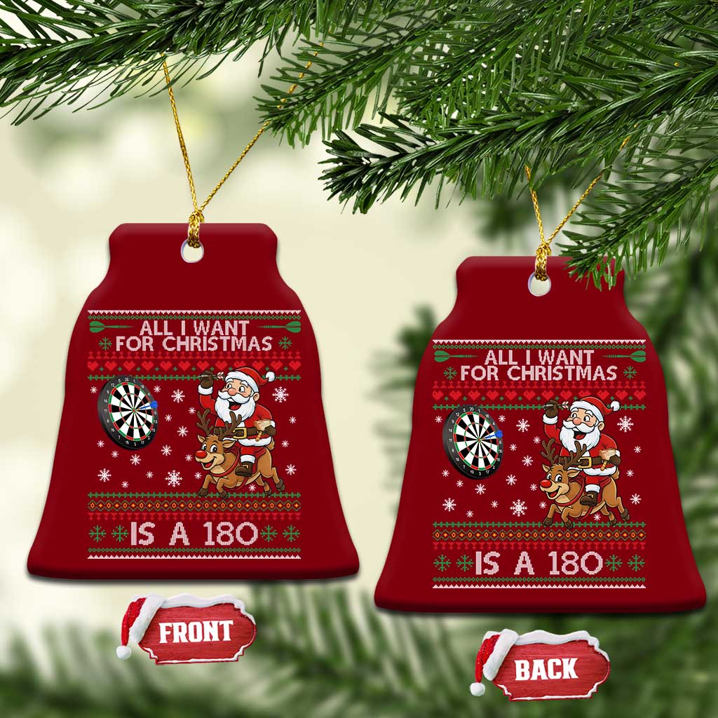 All I Want For Christmas Is A 180 Ceramic Ornament Santa Dart Player Xmas Gift - Wonder Print Shop