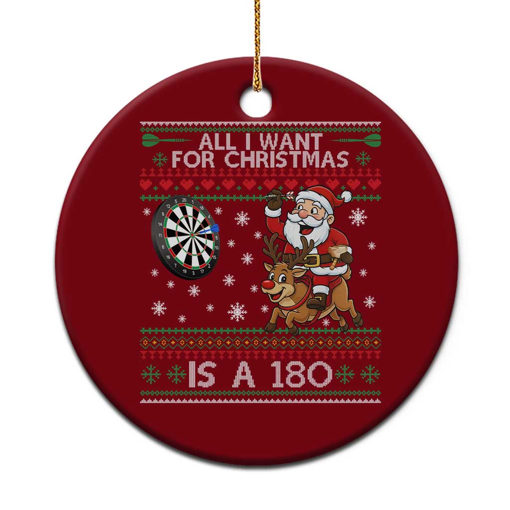 All I Want For Christmas Is A 180 Ceramic Ornament Santa Dart Player Xmas Gift - Wonder Print Shop