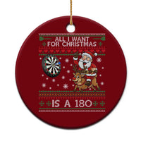 All I Want For Christmas Is A 180 Ceramic Ornament Santa Dart Player Xmas Gift - Wonder Print Shop