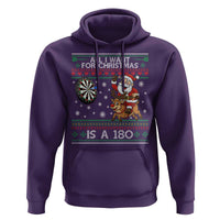 All I Want For Christmas Is A 180 Hoodie Santa Dart Player Xmas Gift - Wonder Print Shop