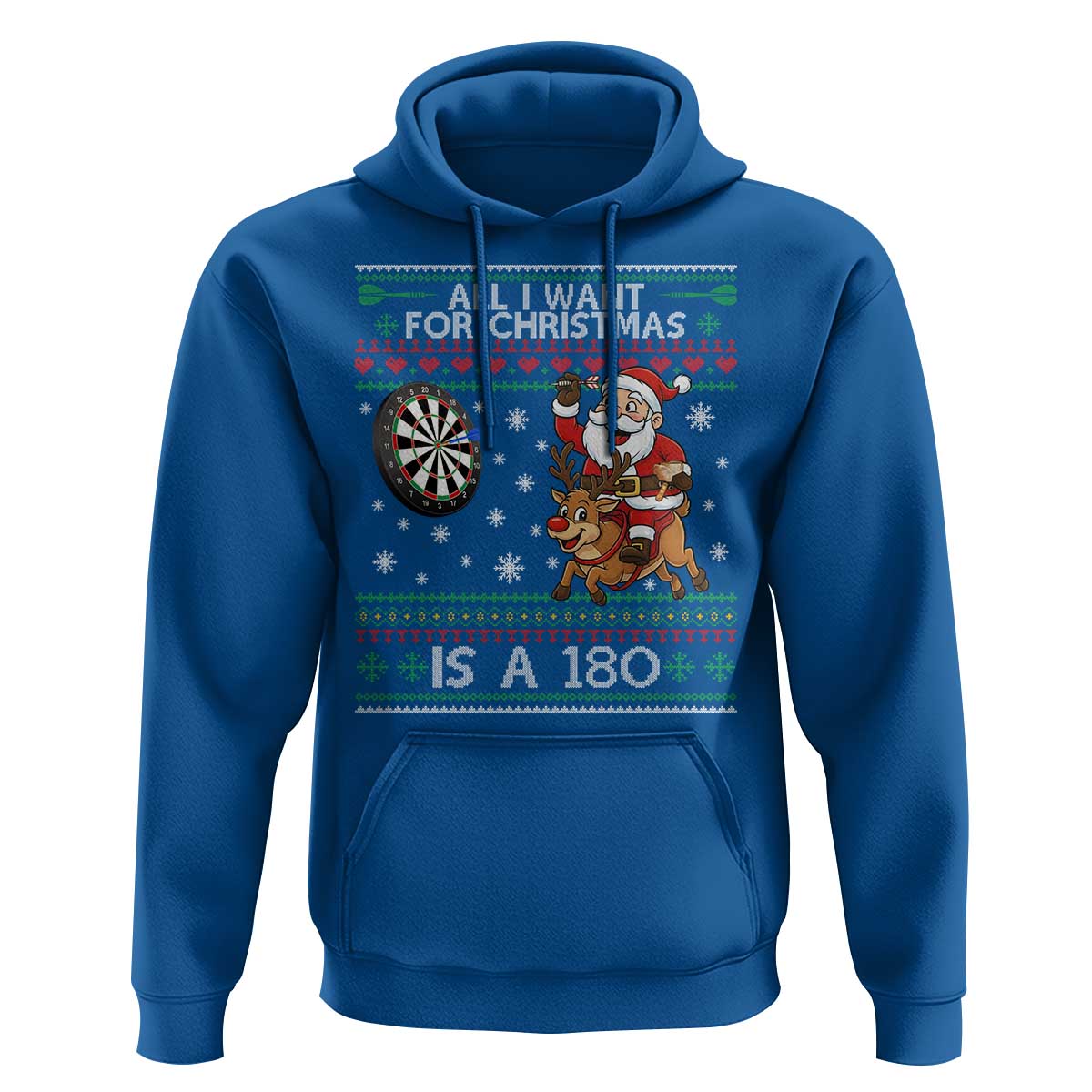 All I Want For Christmas Is A 180 Hoodie Santa Dart Player Xmas Gift - Wonder Print Shop