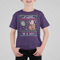 All I Want For Christmas Is A 180 T Shirt For Kid Santa Dart Player Xmas Gift - Wonder Print Shop