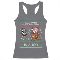 All I Want For Christmas Is A 180 Racerback Tank Top Santa Dart Player Xmas Gift - Wonder Print Shop