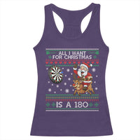 All I Want For Christmas Is A 180 Racerback Tank Top Santa Dart Player Xmas Gift - Wonder Print Shop