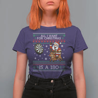 All I Want For Christmas Is A 180 T Shirt For Women Santa Dart Player Xmas Gift - Wonder Print Shop