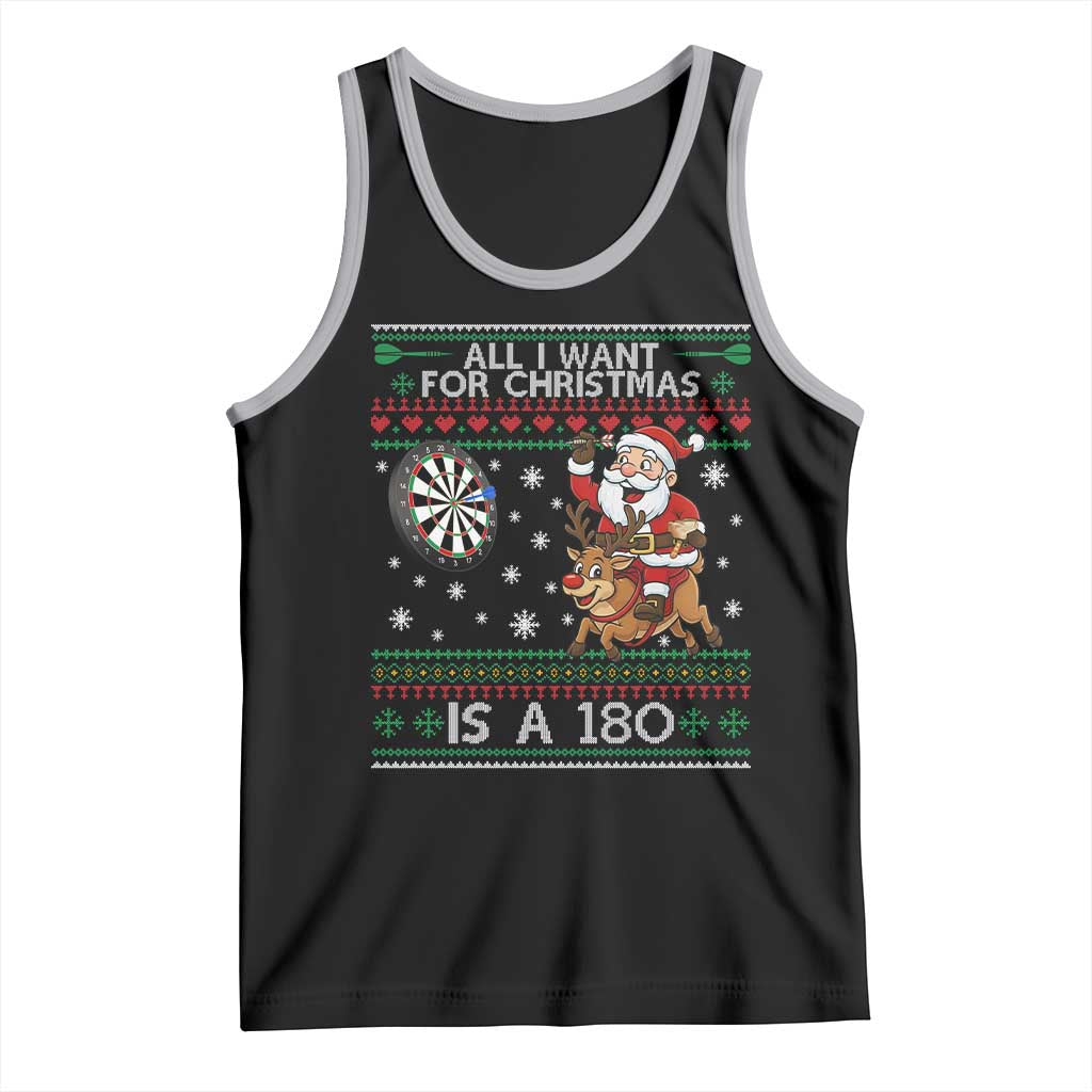 All I Want For Christmas Is A 180 Tank Top Santa Dart Player Xmas Gift - Wonder Print Shop