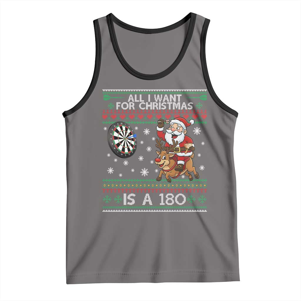 All I Want For Christmas Is A 180 Tank Top Santa Dart Player Xmas Gift - Wonder Print Shop