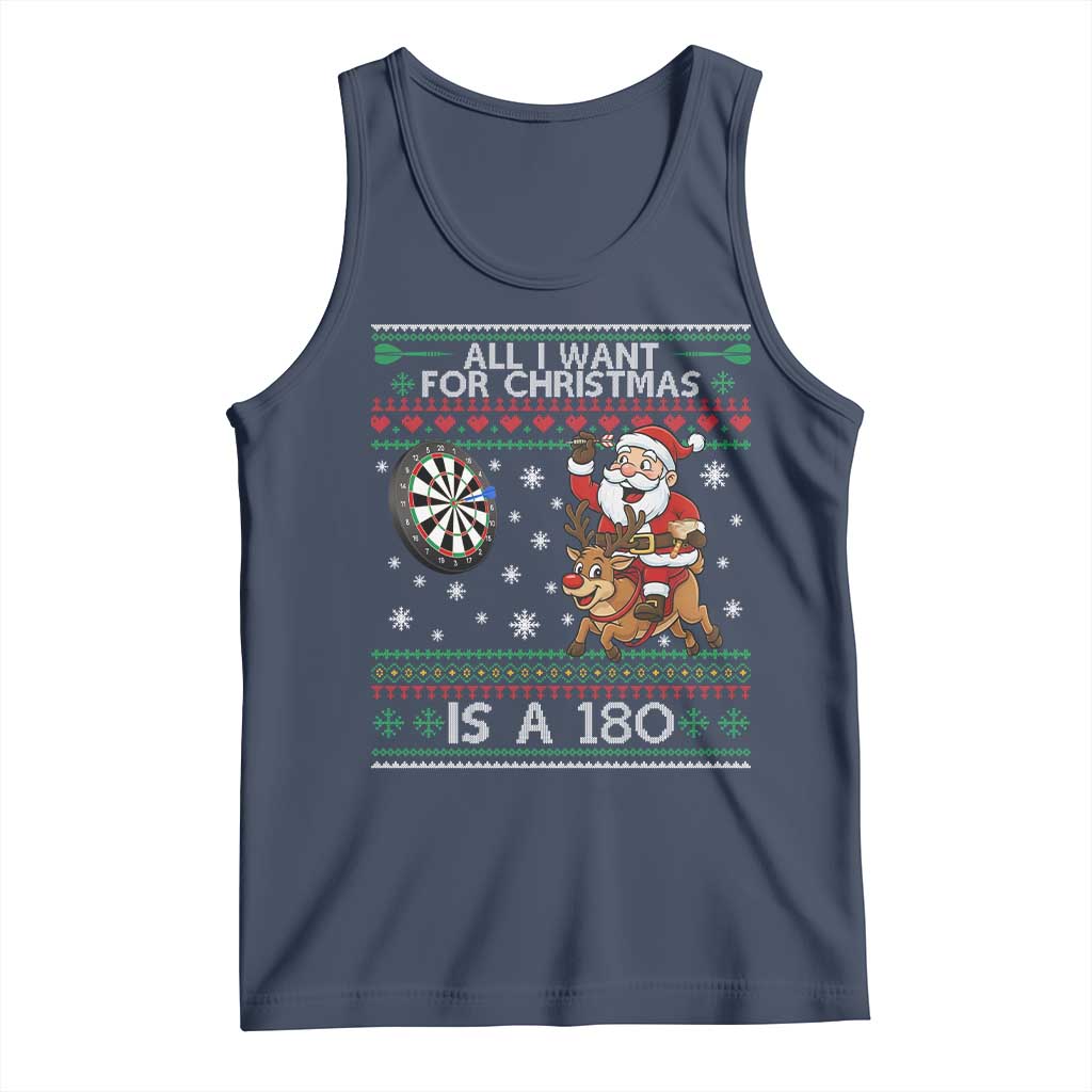 All I Want For Christmas Is A 180 Tank Top Santa Dart Player Xmas Gift - Wonder Print Shop