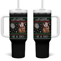 All I Want For Christmas Is A 180 Tumbler With Handle Santa Dart Player Xmas Gift - Wonder Print Shop