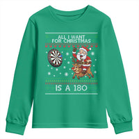All I Want For Christmas Is A 180 Youth Sweatshirt Santa Dart Player Xmas Gift - Wonder Print Shop