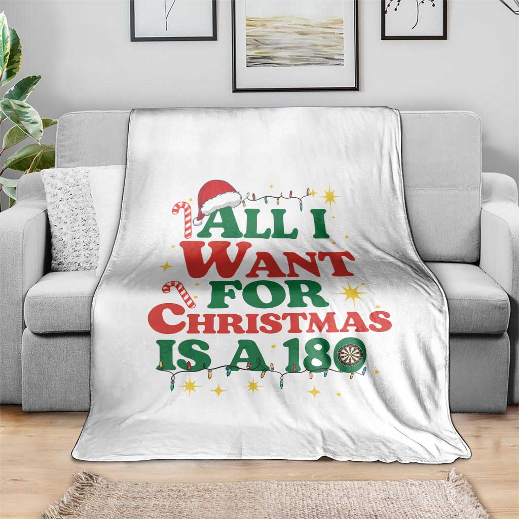 Funny Dart Player Throw Blanket All I Want For Christmas Is A 180 - Wonder Print Shop