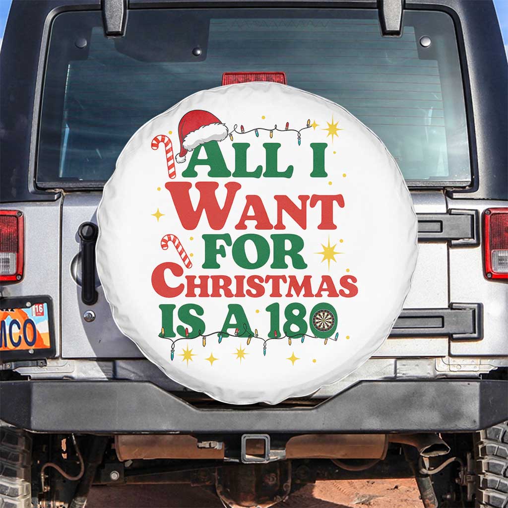 Funny Dart Player Spare Tire Cover All I Want For Christmas Is A 180 - Wonder Print Shop