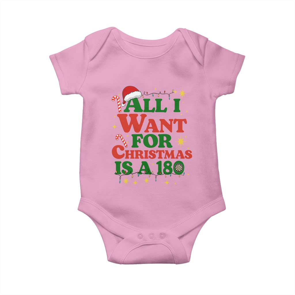 Funny Dart Player Baby Onesie All I Want For Christmas Is A 180 - Wonder Print Shop