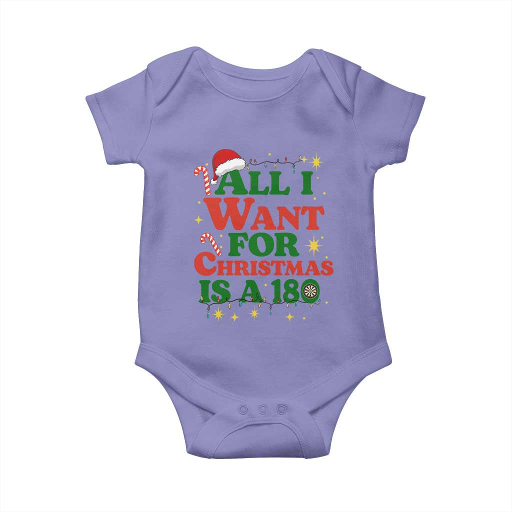 Funny Dart Player Baby Onesie All I Want For Christmas Is A 180 - Wonder Print Shop