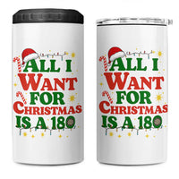 Funny Dart Player 4 in 1 Can Cooler Tumbler All I Want For Christmas Is A 180 - Wonder Print Shop