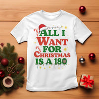 Funny Dart Player T Shirt All I Want For Christmas Is A 180 - Wonder Print Shop